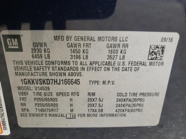 1GKKVSKD7HJ166645 GMC Acadia Limited Slt-2