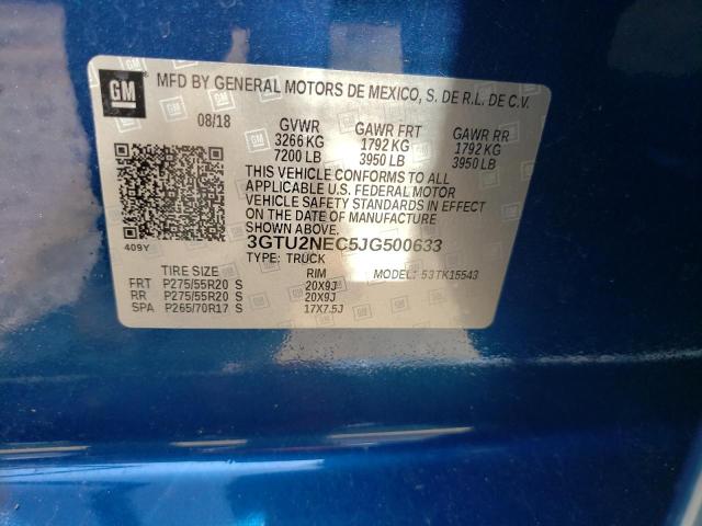 3GTU2NEC5JG500633 GMC Sierra K1500 Slt