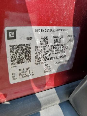 1GKKNSLS2KZ130951 GMC ACADIA SLE
