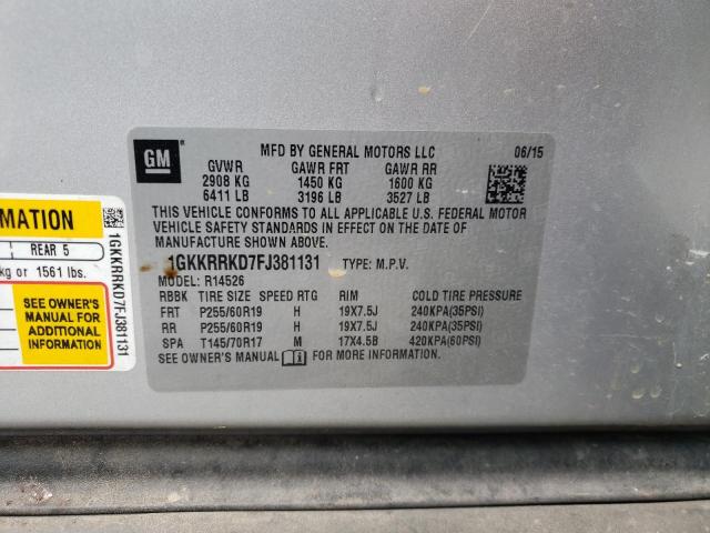 1GKKRRKD7FJ381131 GMC Acadia Slt-1