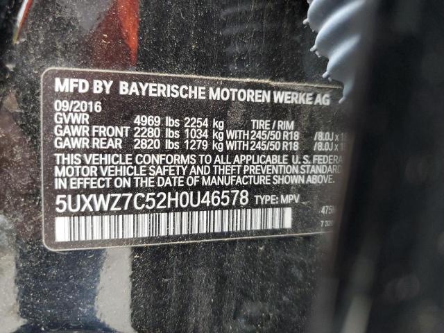 5UXWZ7C52H0U46578 BMW X3 Sdrive28i