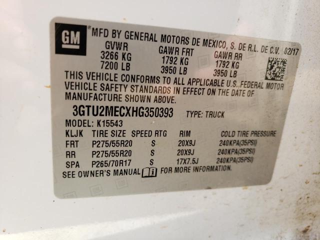 3GTU2MECXHG350393 GMC Sierra K1500 Sle