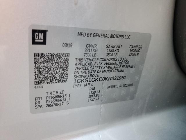 1GKS1GKC0KR321951 GMC Yukon Xl C1500 Slt