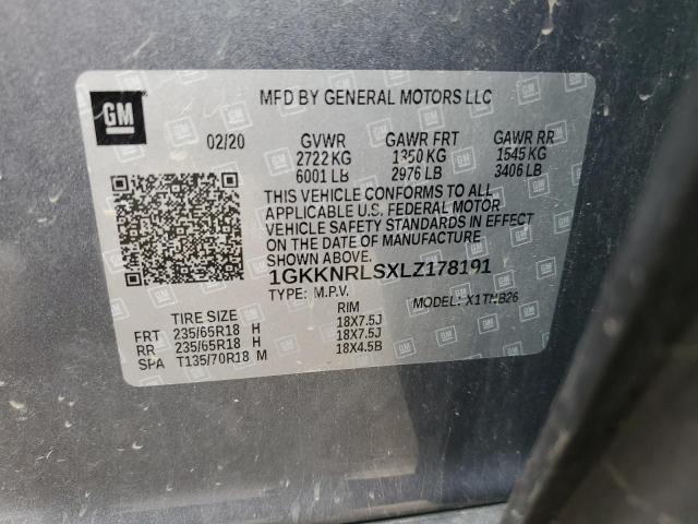 1GKKNRLSXLZ178191 GMC ACADIA SLE