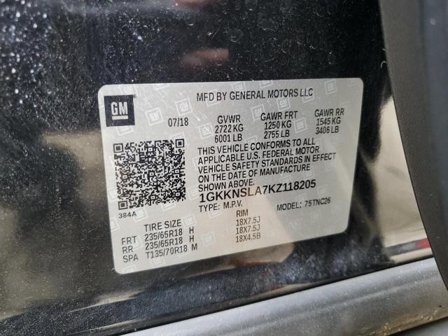 1GKKNSLA7KZ118205 GMC ACADIA SLE