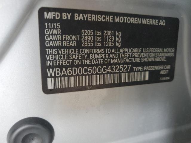 WBA6D0C50GG432527 BMW 640 I Gran Coupe