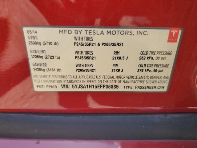5YJSA1H15EFP36885 Tesla MODEL S