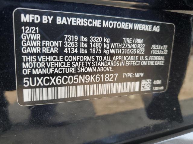 5UXCX6C05N9K61827 BMW X7 M50i