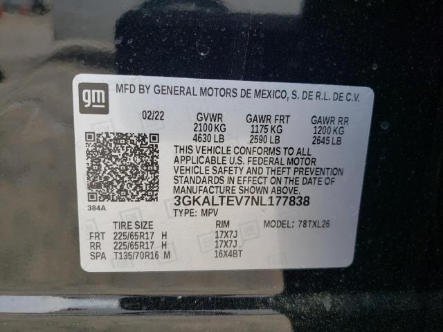 3GKALTEV7NL177838 GMC Terrain Sle