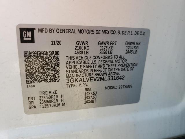 3GKALVEV2ML331642 GMC Terrain Slt