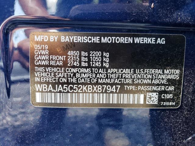 WBAJA5C52KBX87947 BMW 530 I