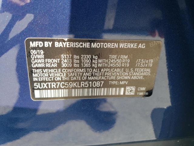 5UXTR7C59KLR51087 BMW X3 Sdrive30i