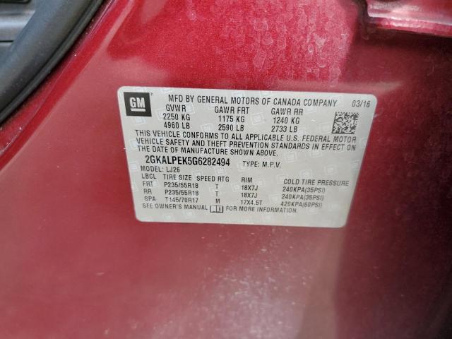 2GKALPEK5G6282494 GMC Terrain Slt