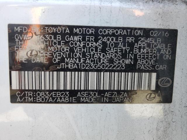 JTHBA1D23G5022223 Lexus IS 200T