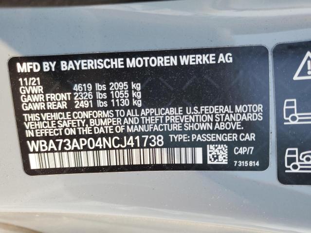WBA73AP04NCJ41738 BMW 430xi