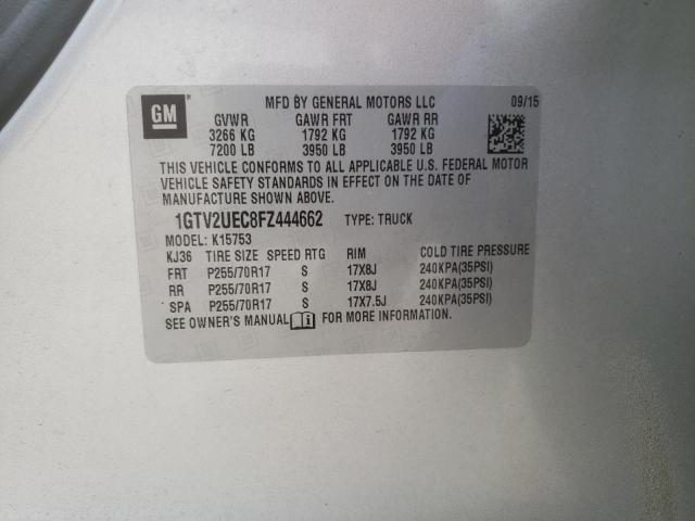 1GTV2UEC8FZ444662 GMC Sierra K1500 Sle