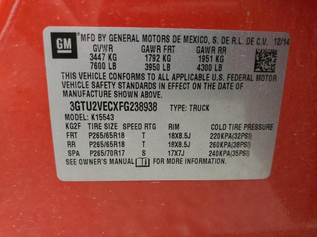3GTU2VECXFG238938 GMC Sierra K1500 Slt
