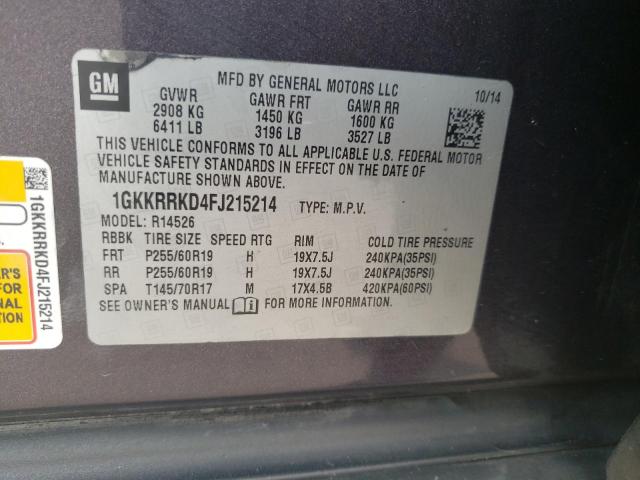 1GKKRRKD4FJ215214 GMC Acadia Slt-1