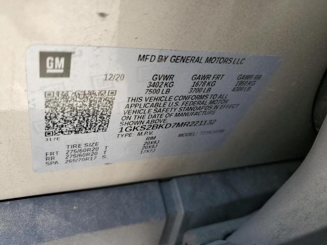 1GKS2BKD7MR221132 GMC YUKON SLT