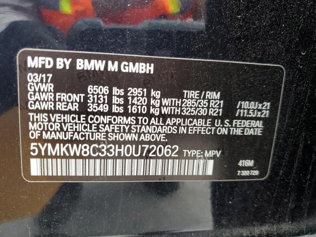5YMKW8C33H0U72062 BMW X6 M