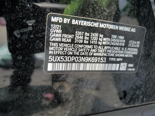 5UX53DP03N9K69153 BMW X3 Xdrive30i