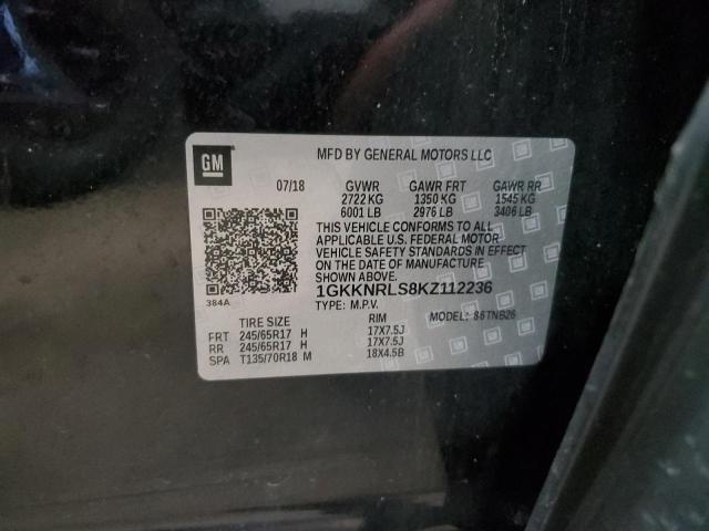 1GKKNRLS8KZ112236 GMC ACADIA SLE