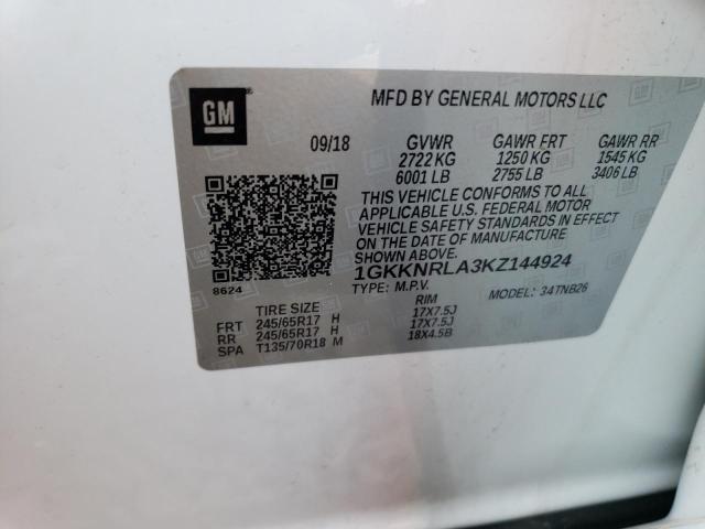 1GKKNRLA3KZ144924 GMC ACADIA SLE