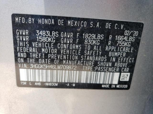 3HGGK5H46LM709872 Honda FIT LX