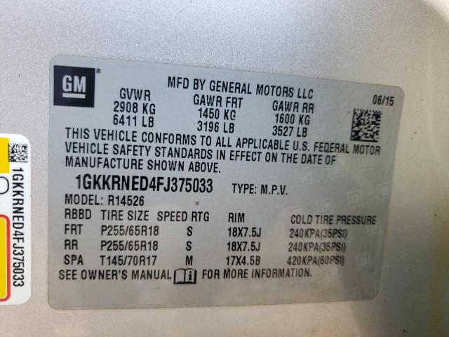 1GKKRNED4FJ375033 GMC ACADIA SLE