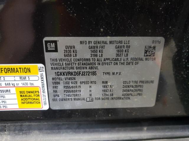 1GKKVRKD6FJ272185 GMC Acadia Slt-1