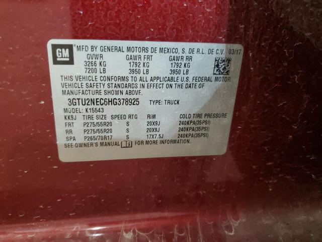 3GTU2NEC6HG378925 GMC Sierra K1500 Slt