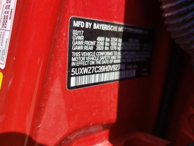 5UXWZ7C39H0V92748 BMW X3 Sdrive28i