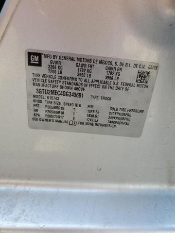 3GTU2MEC4GG343681 GMC Sierra K1500 Sle