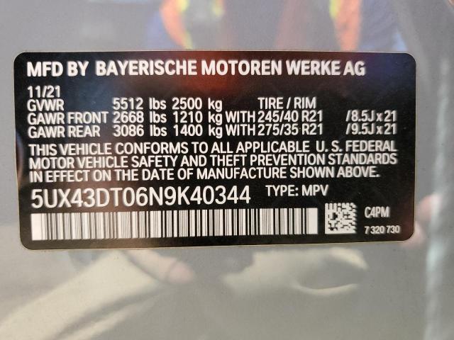 5UX43DT06N9K40344 BMW X4 M40i