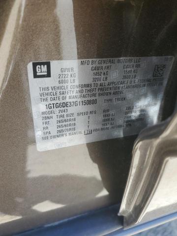 1GTG6DE37G1150800 GMC CANYON SLT