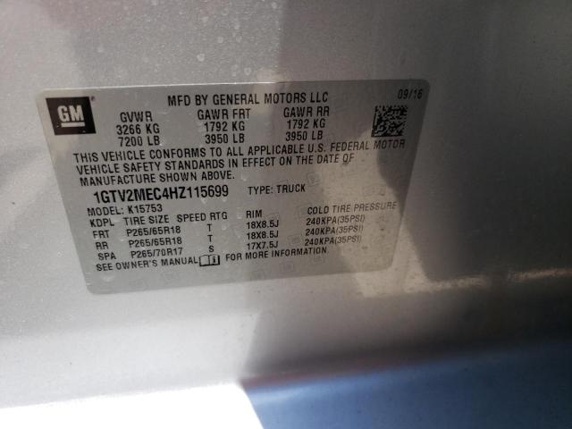1GTV2MEC4HZ115699 GMC Sierra K1500 Sle