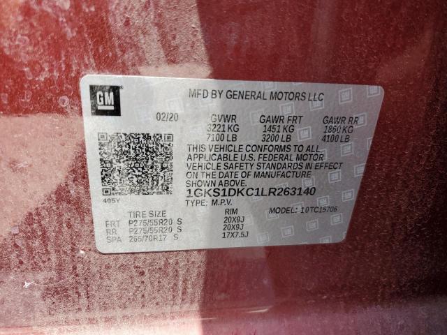 1GKS1DKC1LR263140 GMC YUKON SLT