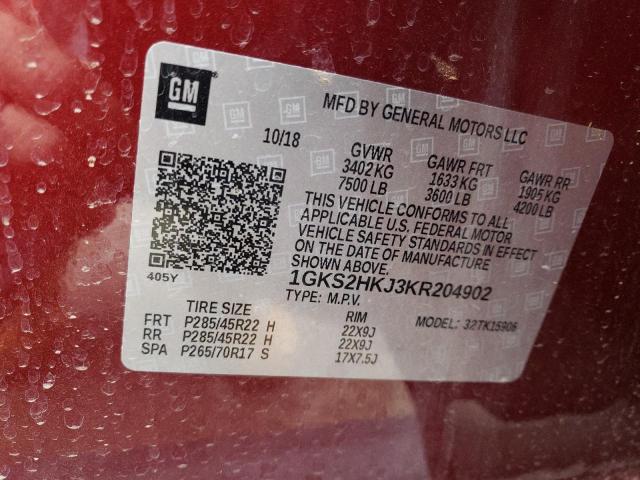 1GKS2HKJ3KR204902 GMC YUKON XL DENALI