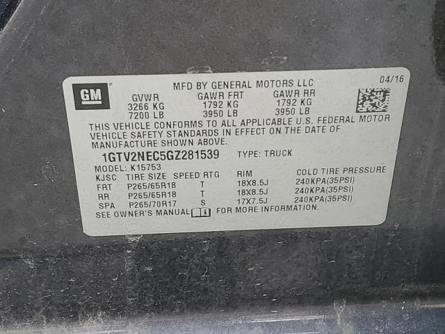 1GTV2NEC5GZ281539 GMC Sierra K1500 Slt