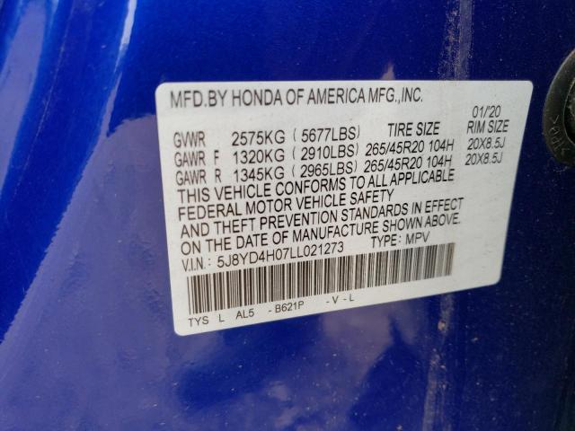 5J8YD4H07LL021273 Acura MDX A-SPEC