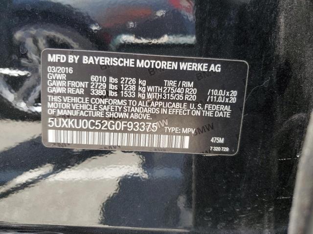 5UXKU0C52G0F93375 BMW X6 Sdrive35i