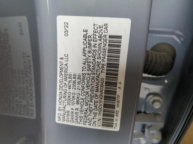 1HGCV1F43NA039425 Honda Accord Sport Se