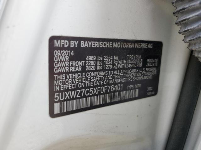 5UXWZ7C5XF0F76401 BMW X3 Sdrive28i