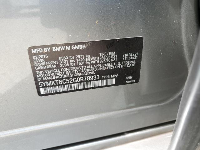 5YMKT6C52G0R78933 BMW X5 M