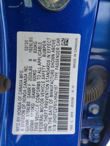 2HGFC2F61LH542167 Honda Civic Lx