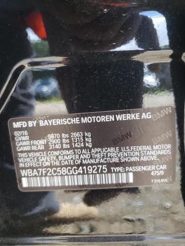 WBA7F2C58GG419275 BMW 750 Xi