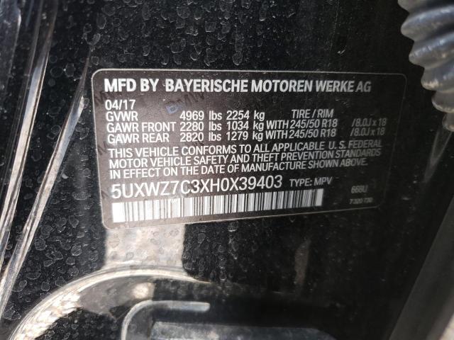 5UXWZ7C3XH0X39403 BMW X3 Sdrive28i