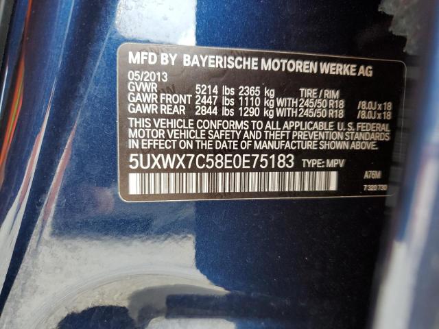 5UXWX7C58E0E75183 BMW X3 Xdrive35i