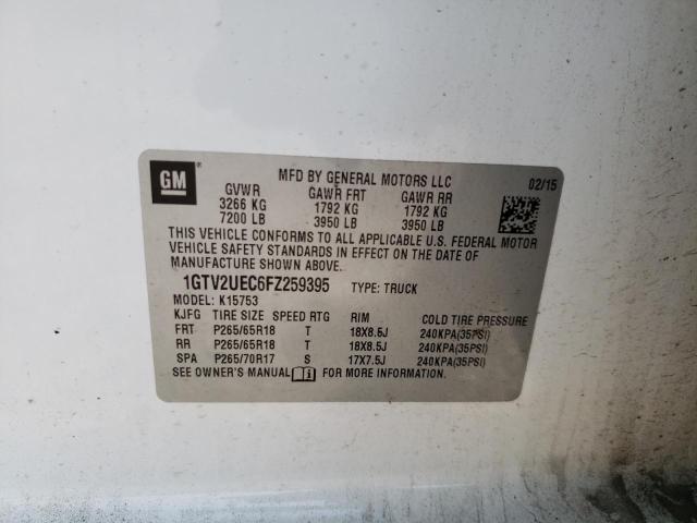 1GTV2UEC6FZ259395 GMC Sierra K1500 Sle