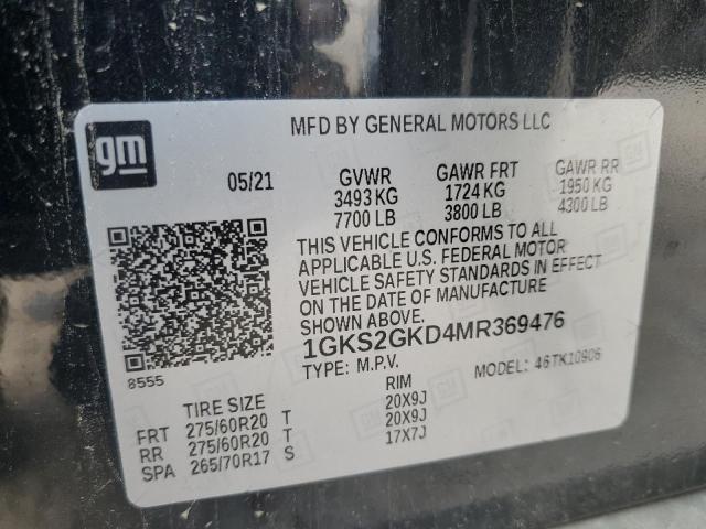 1GKS2GKD4MR369476 GMC Yukon Xl K1500 Slt